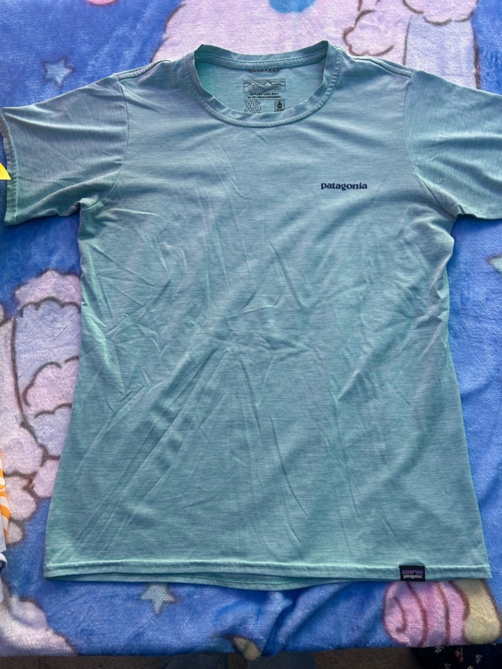 Patagonia Women's/Unisex Light Aqua Crew Neck T‑Shirt
